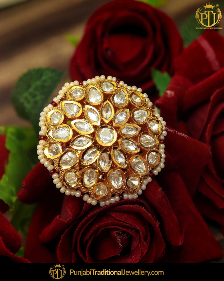 Gold Finsihed Kundan Ring | Punjabi Traditional Jewellery Exclusive