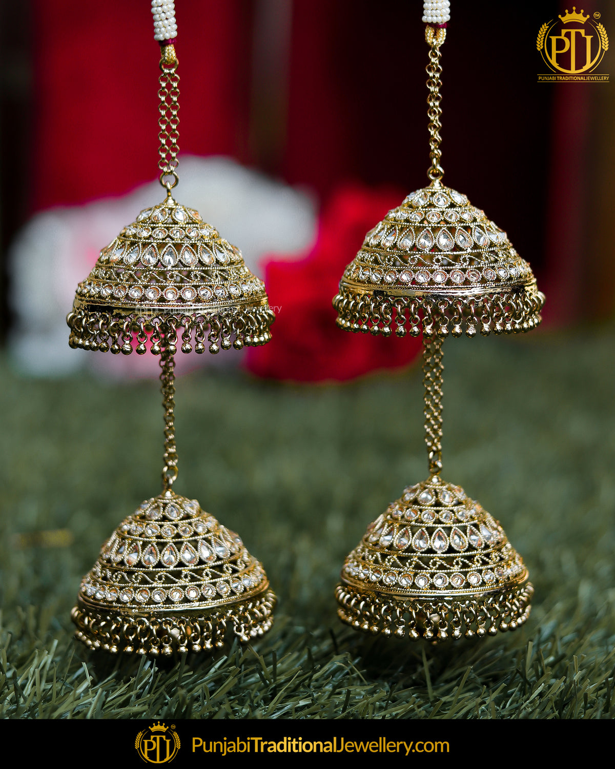 Gold Finished Champagne Stone Bridal Kalira