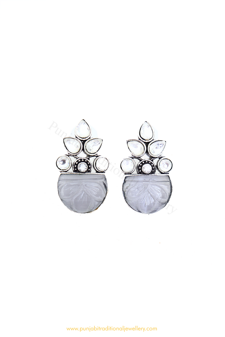 Oxidised Grey Studs By PTJ