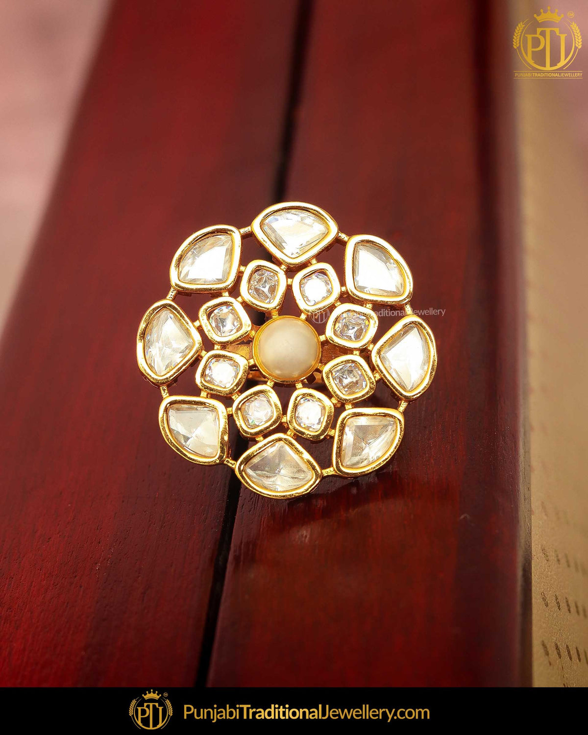Gold Finsihed Kundan Ring | Punjabi Traditional Jewellery Exclusive