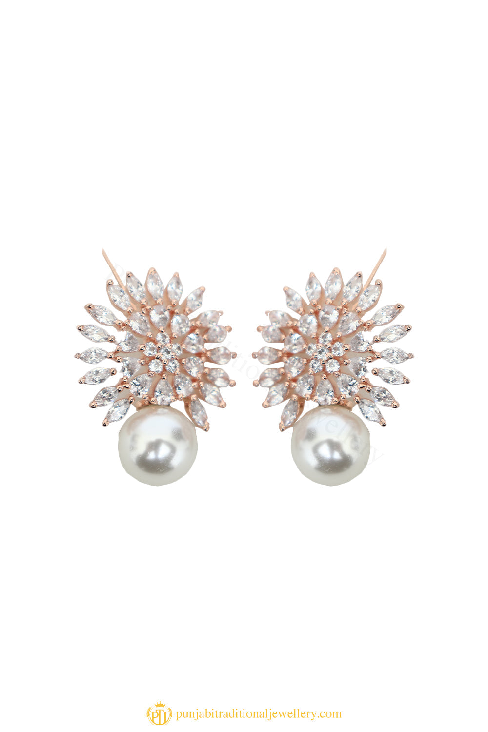 Gold Finished Earrings by PTJ