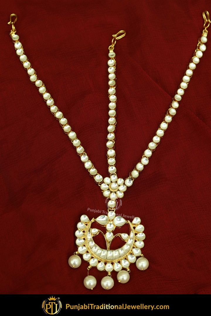 Gold Finished Kundan Pearl Matha Patti | Punjabi Traditional Jewellery Exclusive