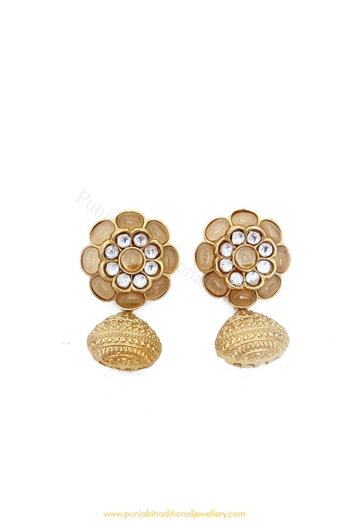 Gold Finished Pink Studs By PTJ