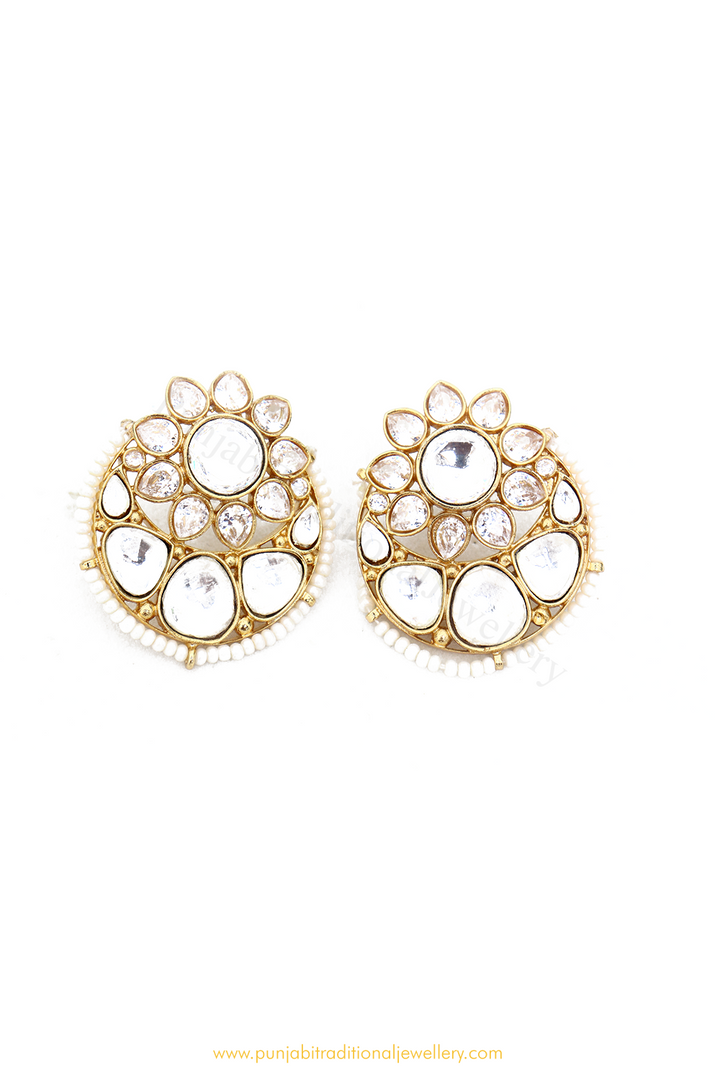 Gold Finished Kundan Studs By PTJ