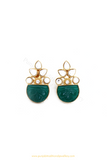 Gold Finished Green Studs By PTJ