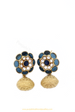 Gold Finished Blue Studs By PTJ