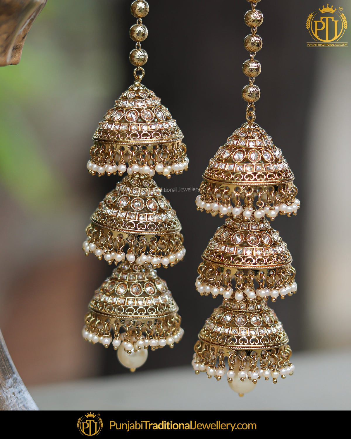 Gold Finished Champagne Stone Bridal Kalira