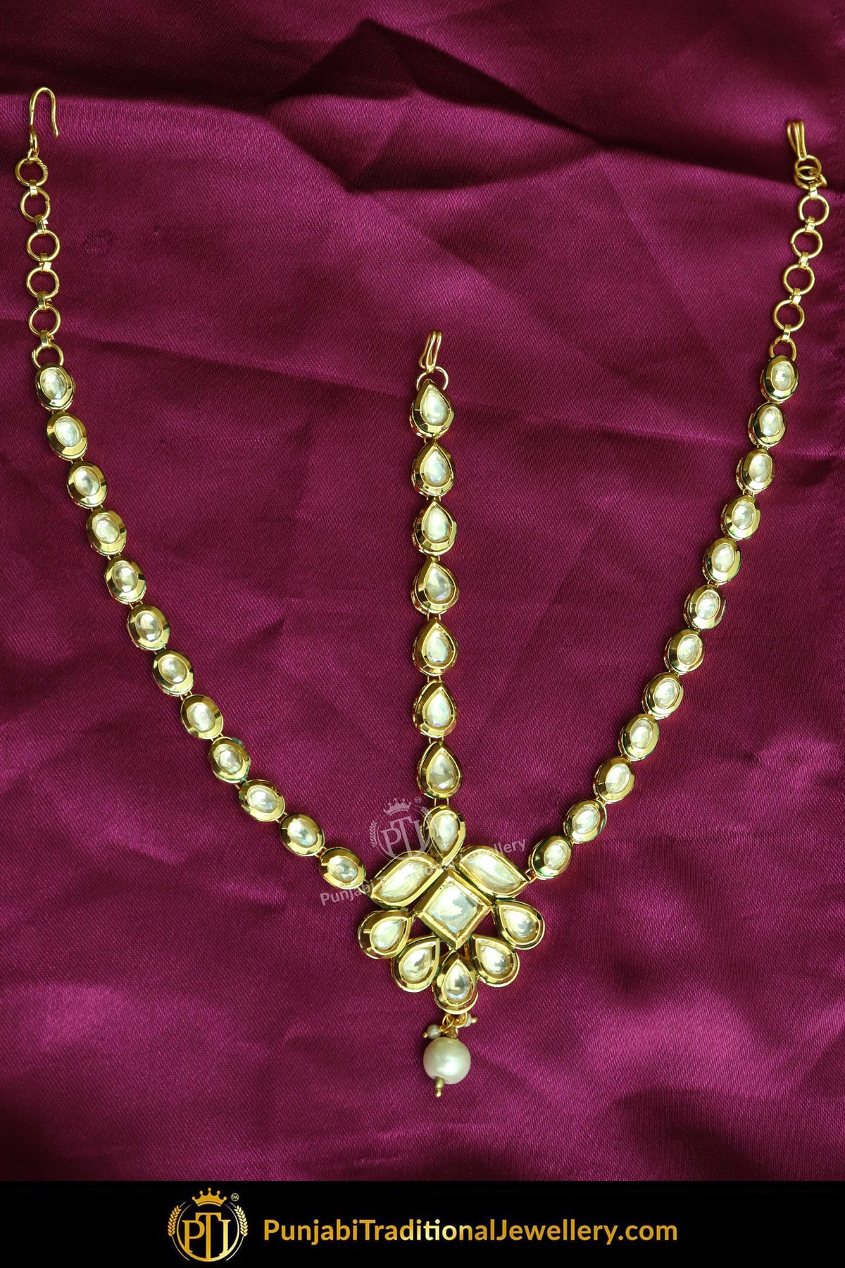 Gold Finished Kundan Pearl Matha Patti | Punjabi Traditional Jewellery Exclusive