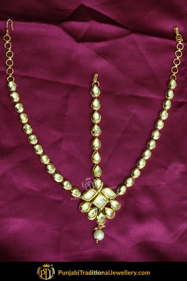 Gold Finished Kundan Pearl Matha Patti | Punjabi Traditional Jewellery Exclusive