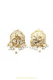 Gold Finished Jadau Pearl Studs By PTJ