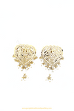 Gold Finished Jadau Pearl Studs By PTJ