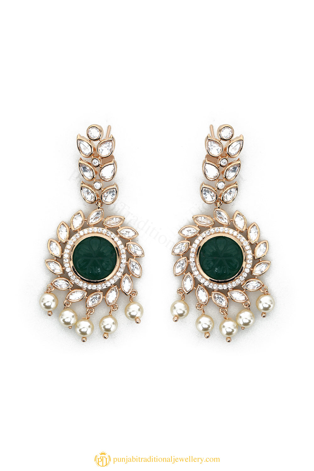 Gold Finished Earrings by PTJ