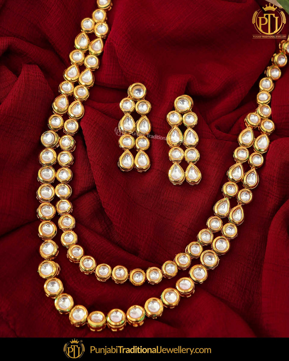 Gold Finished Kundan Necklace Set | Punjabi Traditional Jewellery Exclusive