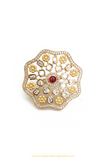 Gold Finished Rubby Kundan Ring By PTJ