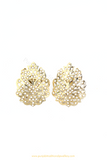 Gold Finished Jadau Pearl Studs By PTJ