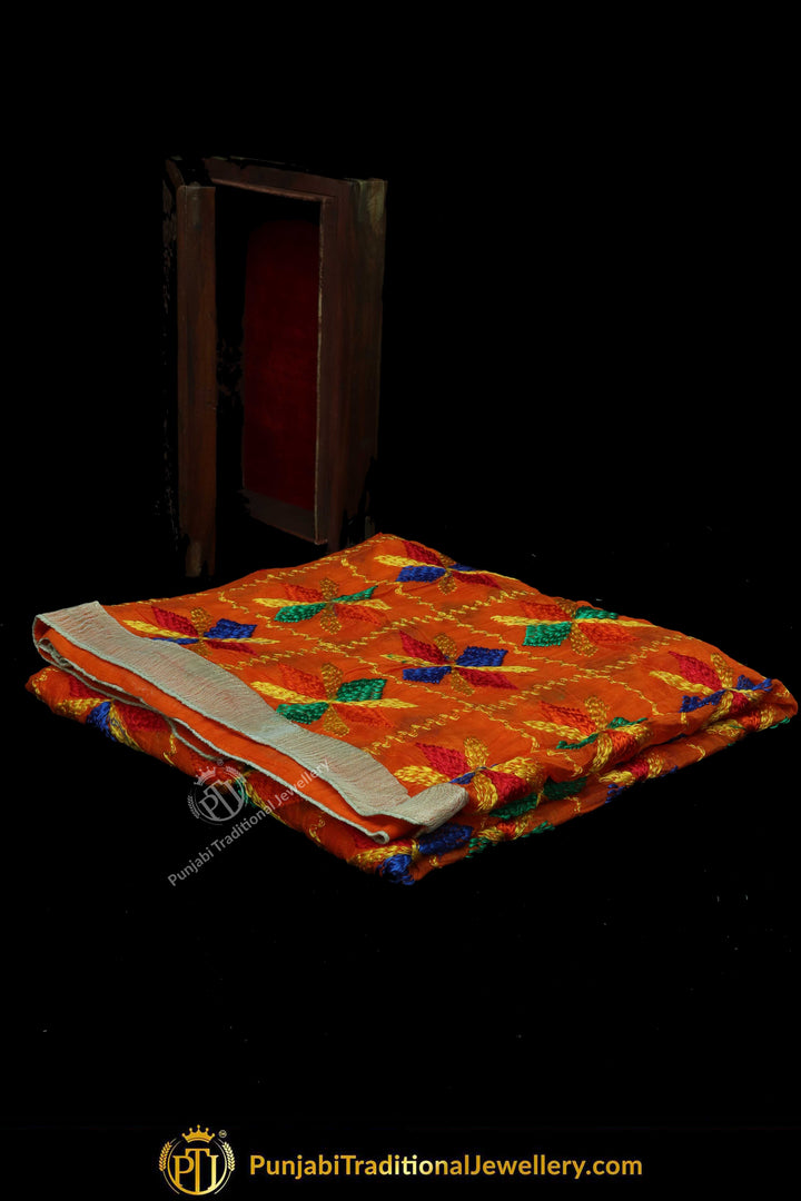 Multi Color Pure Phulkari Dupatta By Punjabi Traditional Jewellery
