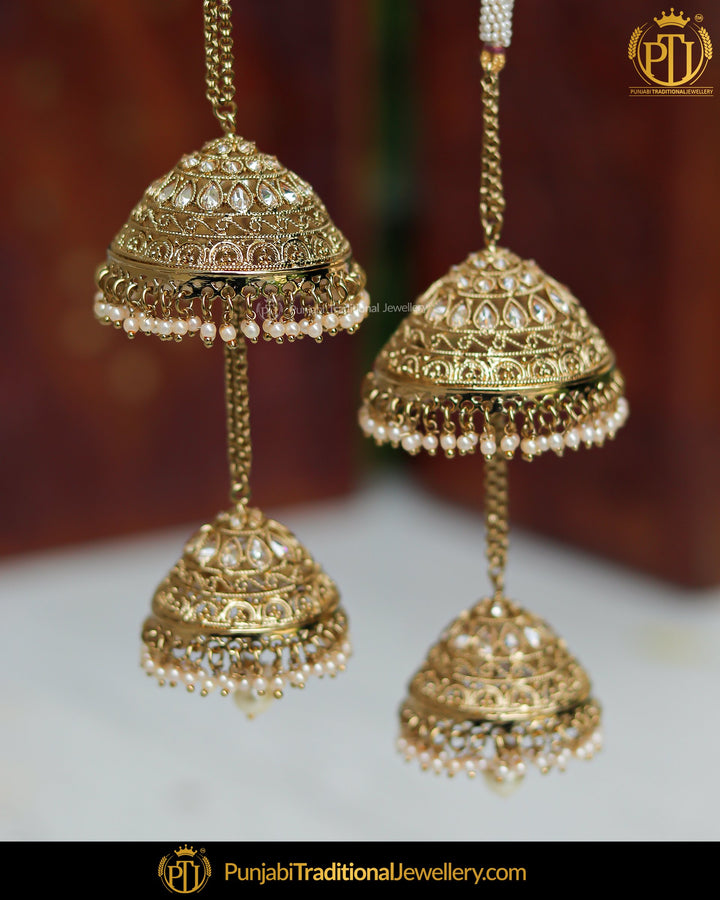 Gold Finished Champagne Stone Bridal Kalira