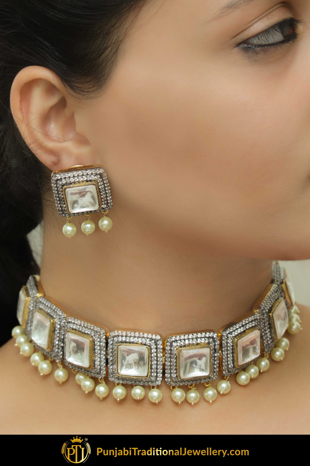 Fiza Gold Finished Kundan Choker Set | Punjabi Traditional Jewellery Exclusive