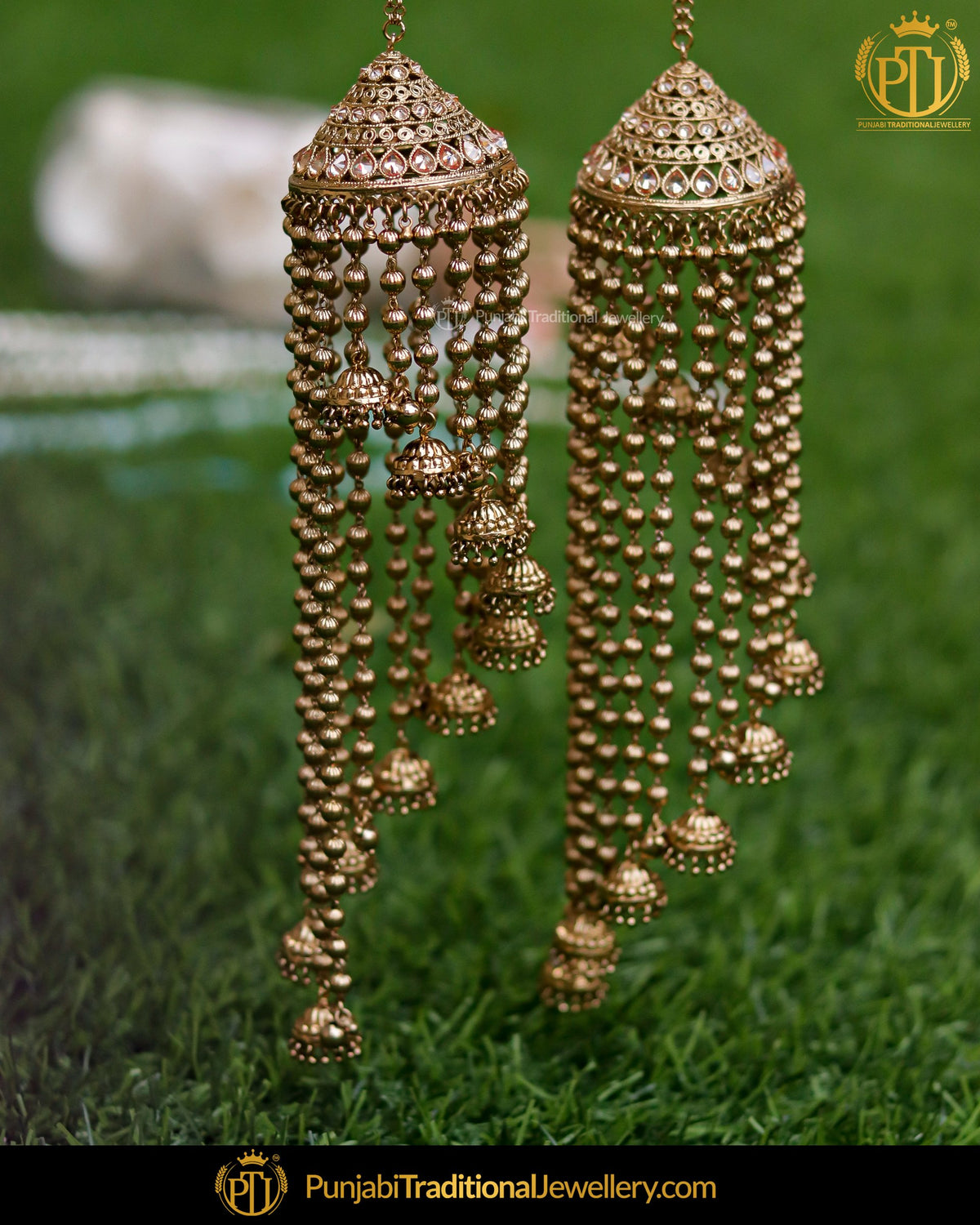 Gold Finished Champagne Stone Bridal Kalira