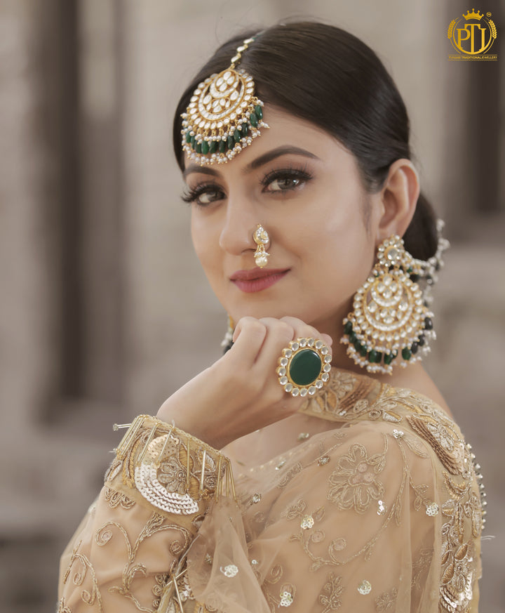 Jahana Kundan Nose Pin | Rawayat by Punjabi Traditional Jewellery