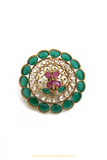 Antique Gold Finished Rubby Emerald Ring By PTJ