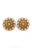 Antique Gold Finished Polki Studs By PTJ