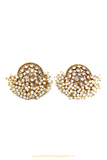 Antique Gold Finished Polki Studs By PTJ