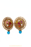 Antique Gold Finished Multi Polki Studs By PTJ