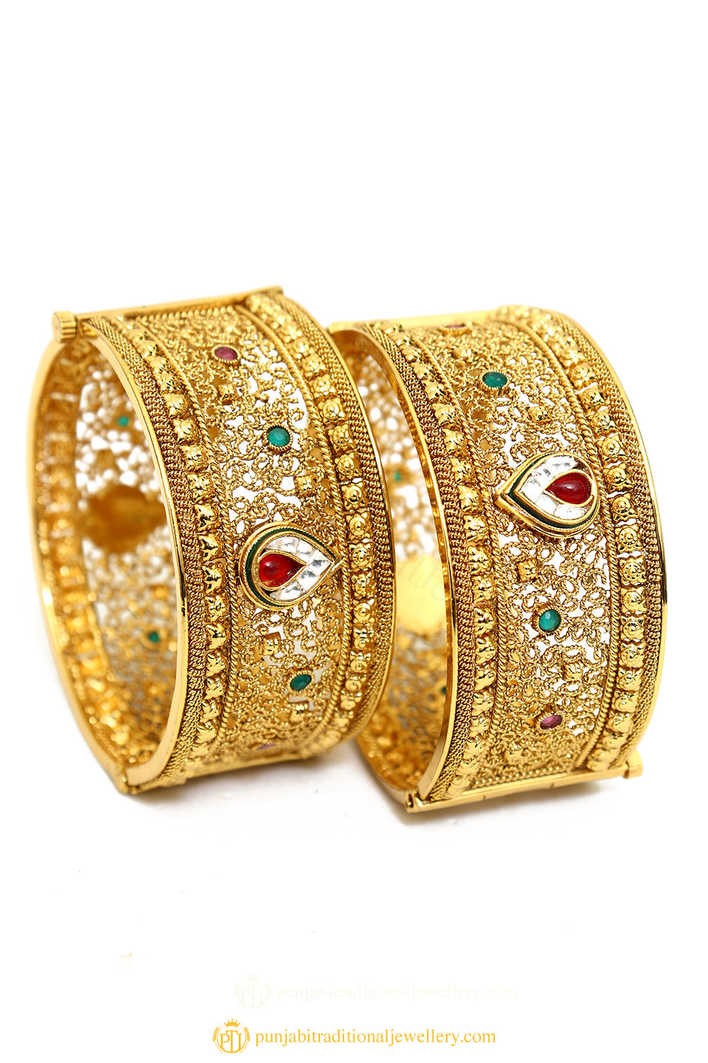 Gold Finished Bangles by PTJ
