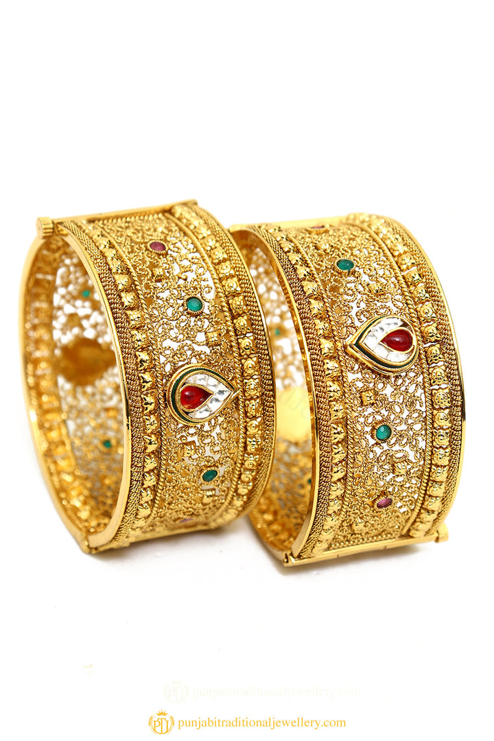 Gold Finished Bangles by PTJ
