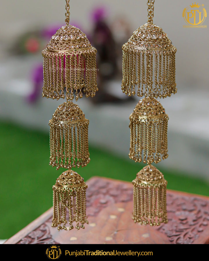 Gold Finished Champagne Stone Bridal Kalira