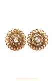 Antique Gold Finished Polki Studs By PTJ