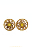 Antique Gold Finished Polki Studs By PTJ