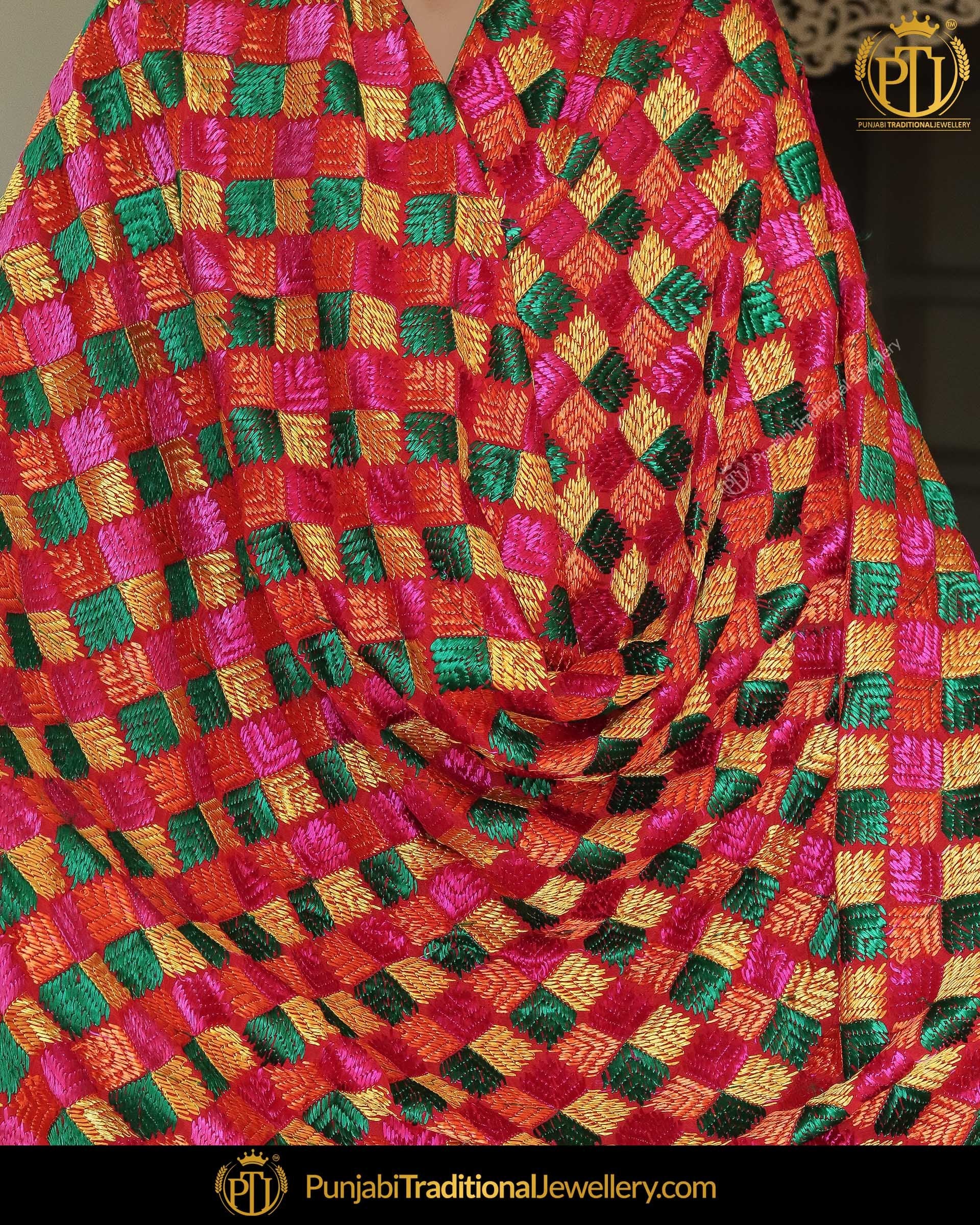 Satrangi Color Phulkari | Punjabi Traditional Jewellery Exclusive
