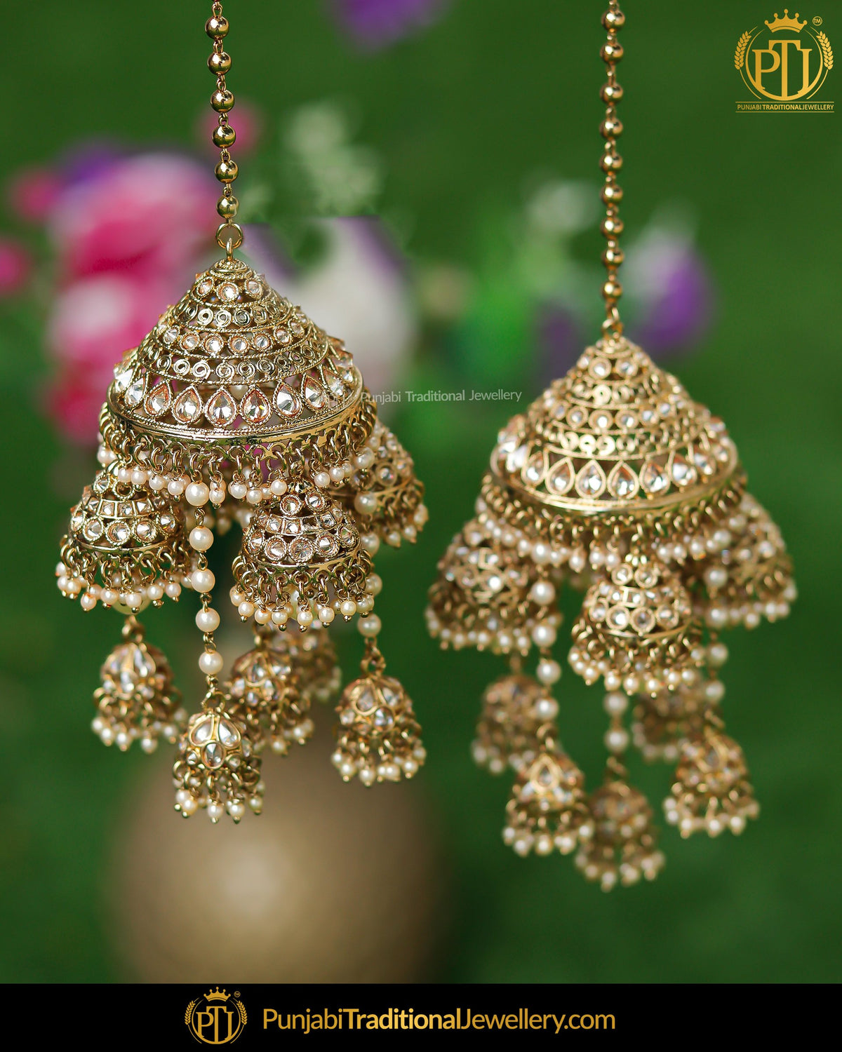 Gold Finished Champagne Stone Bridal Kalira