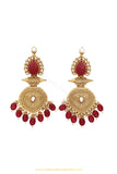 Antique Gold Finished Rubby Kundan Earrings by PTJ