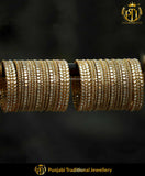 Gold Finished Kundan Side Bangle | Punjabi Traditional Jewellery Exclusive