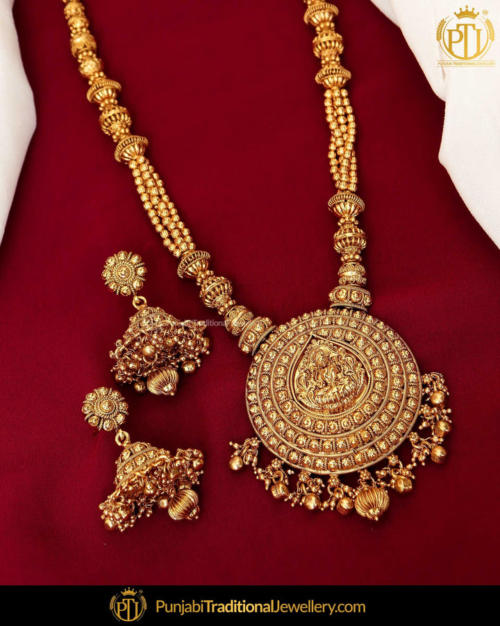 Antique Gold Finished Rubby Johda long Set  | Punjabi Traditional Jewellery Exclusive