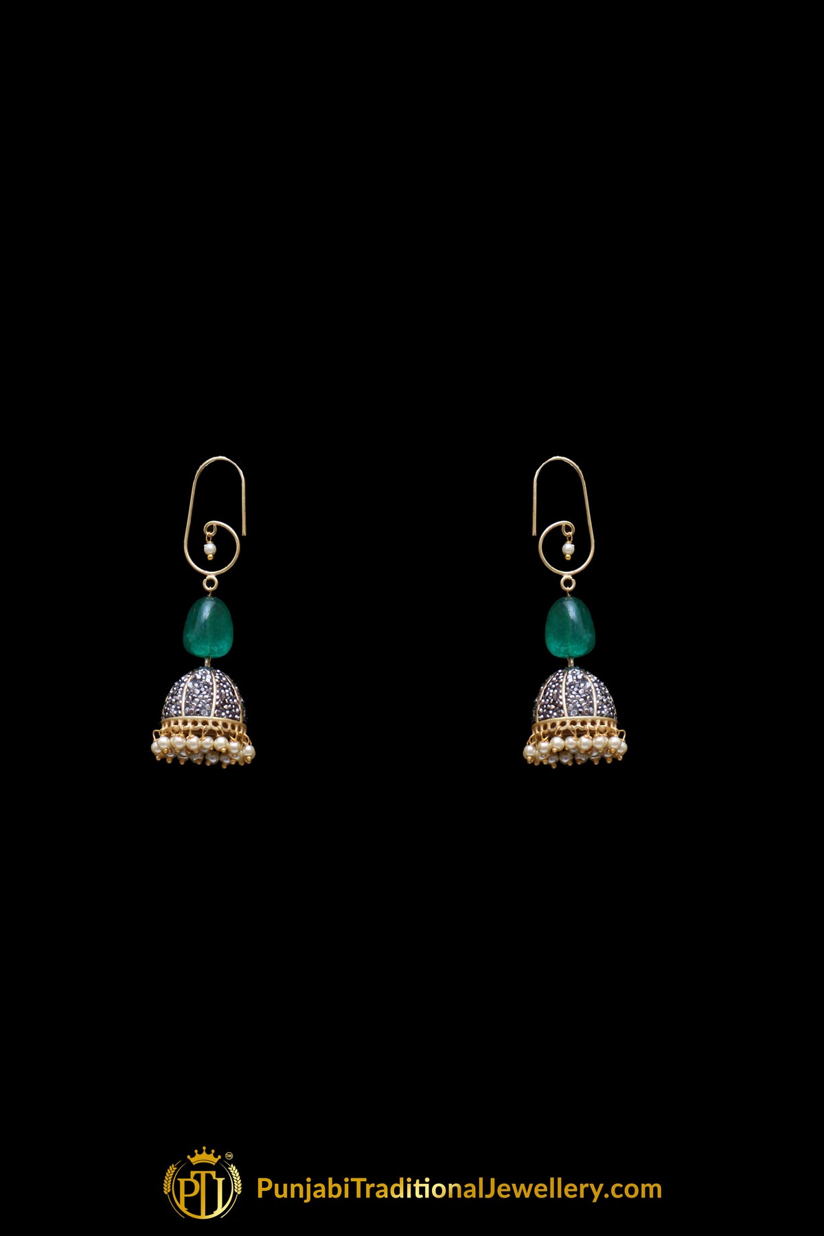 Green Mala Necklace Set By Punjabi Traditional Jewellery