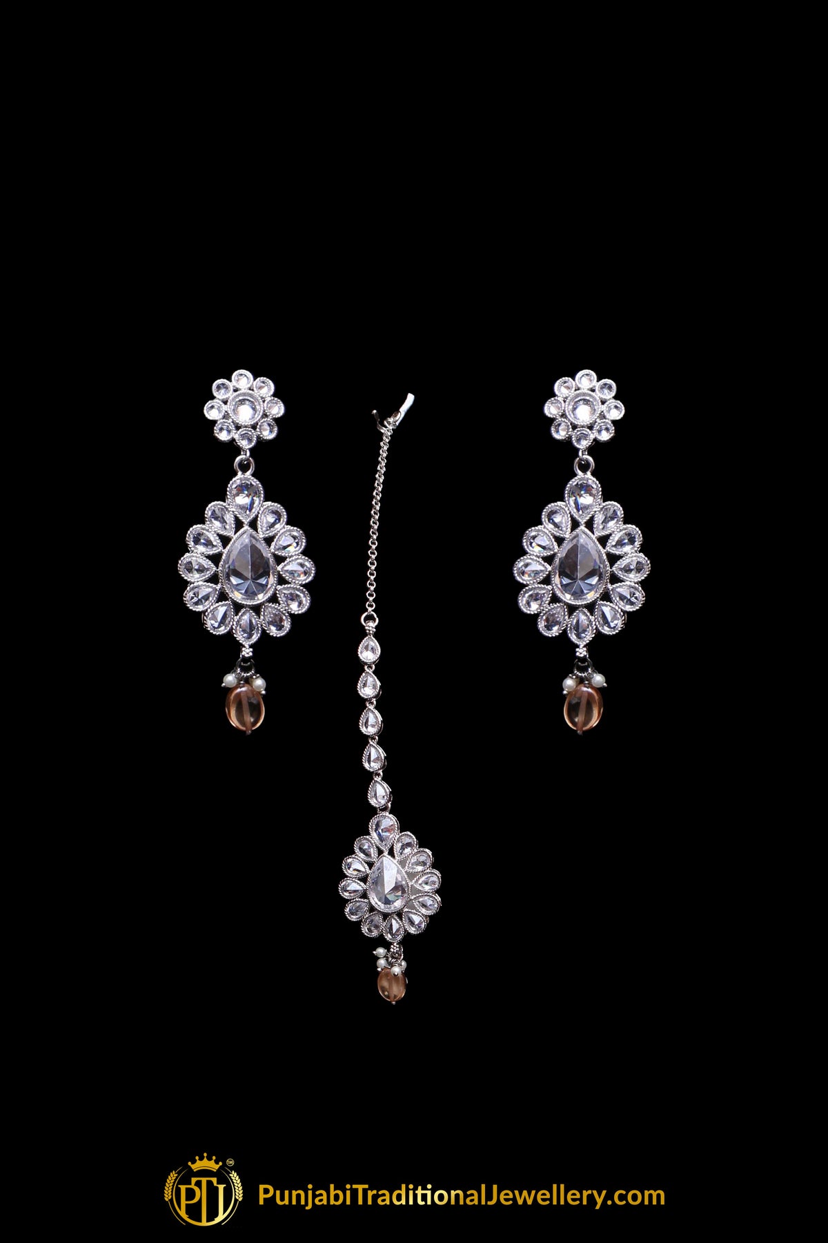 Copper Polki Necklace Set By Punjabi Traditional Jewellery
