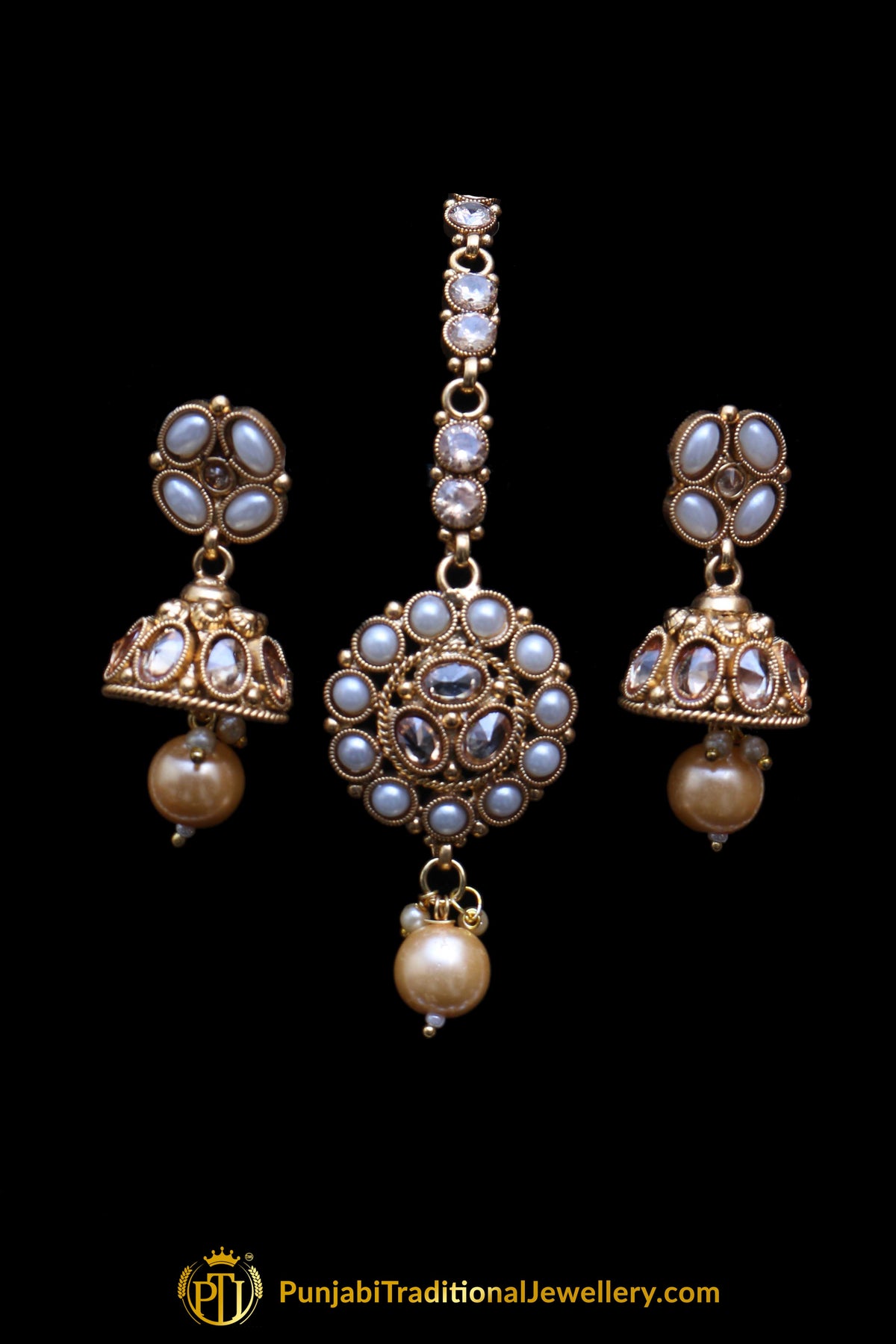 White Necklace Set By Punjabi Traditional Jewellery