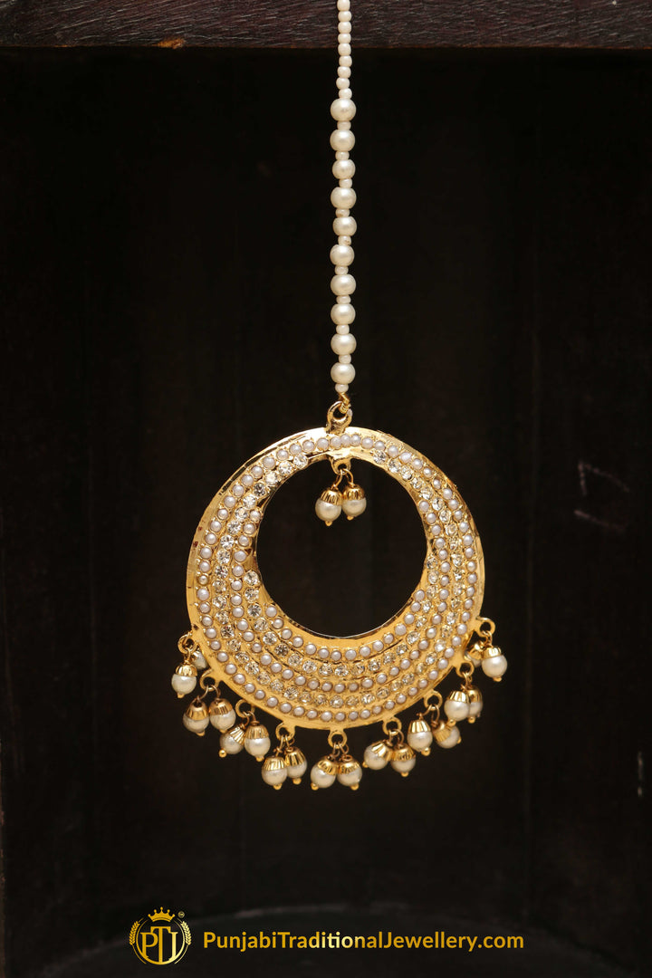 Golden Jadau Tikka By Punjabi Traditional Jewellery