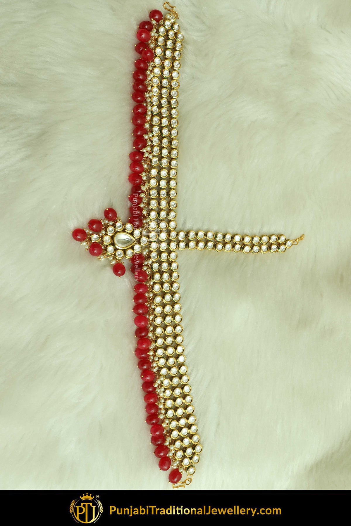 Gold Finished Kundan Rubby Matha Patti | Punjabi Traditional Jewellery Exclusive