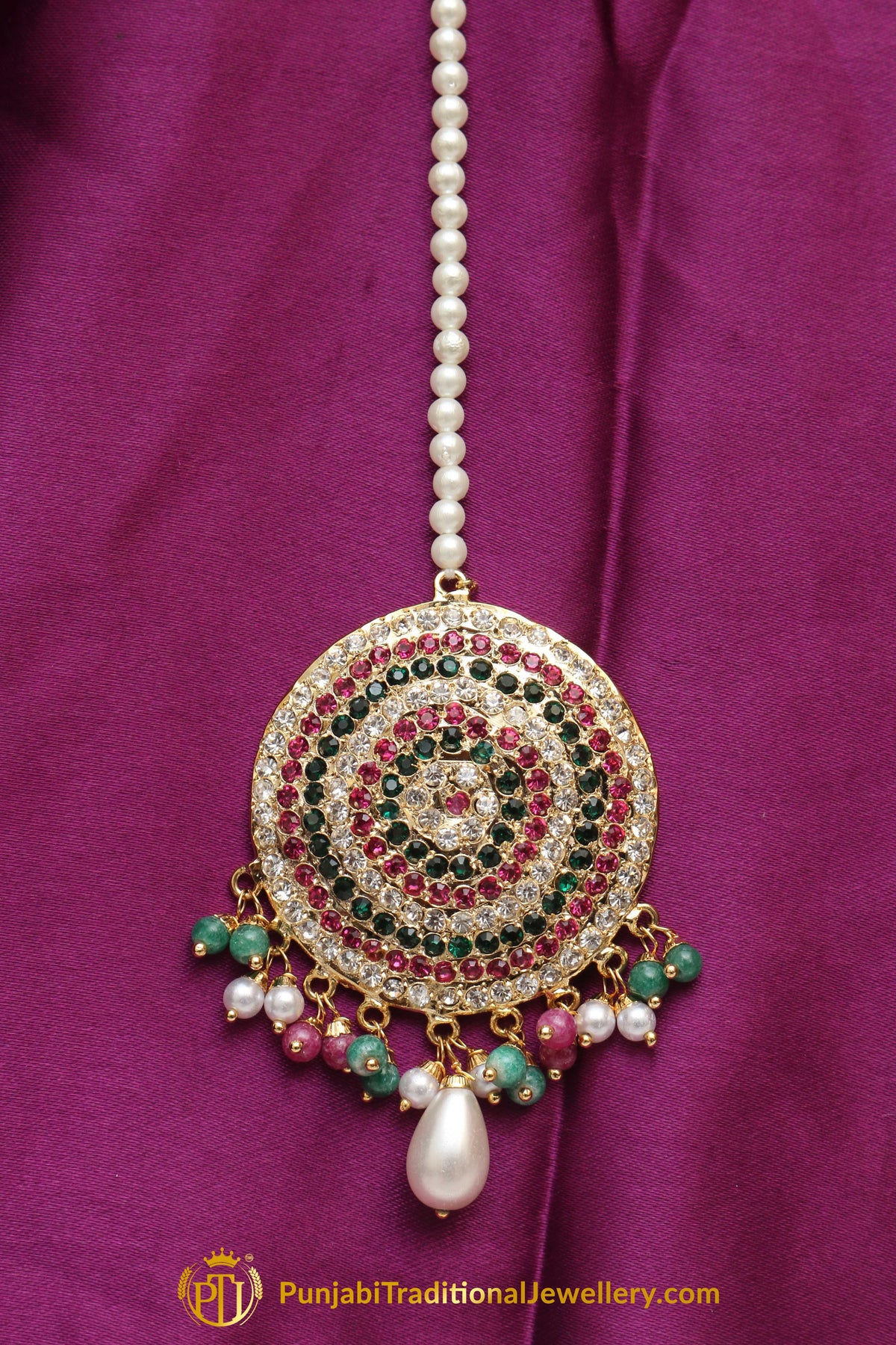 Multi Jadau Tikka By Punjabi Traditional Jewellery