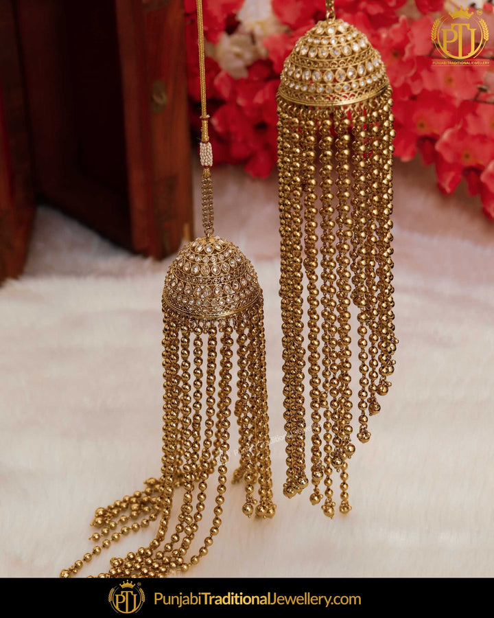 Gold Finished Champagne Stone Bridal Kalira