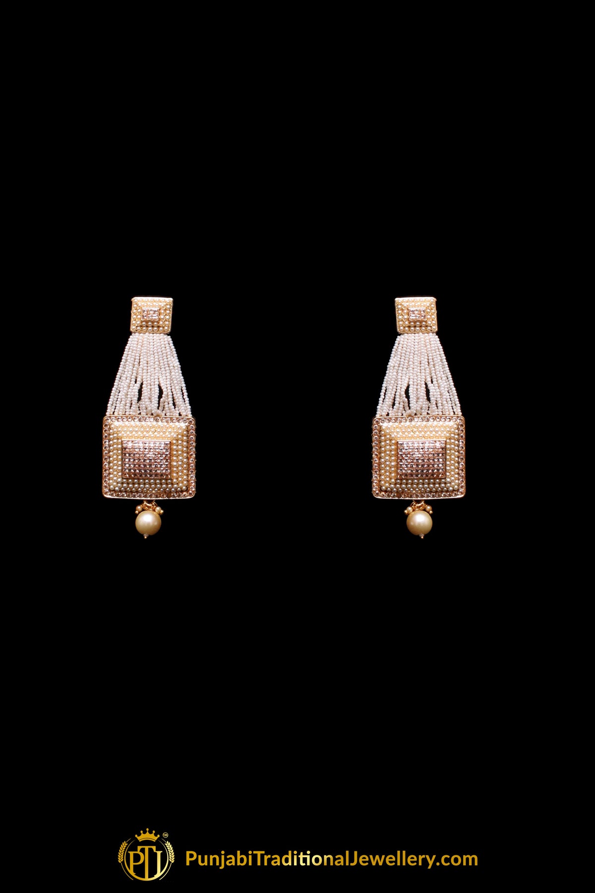 Golden Mala Necklace Set By Punjabi Traditional Jewellery