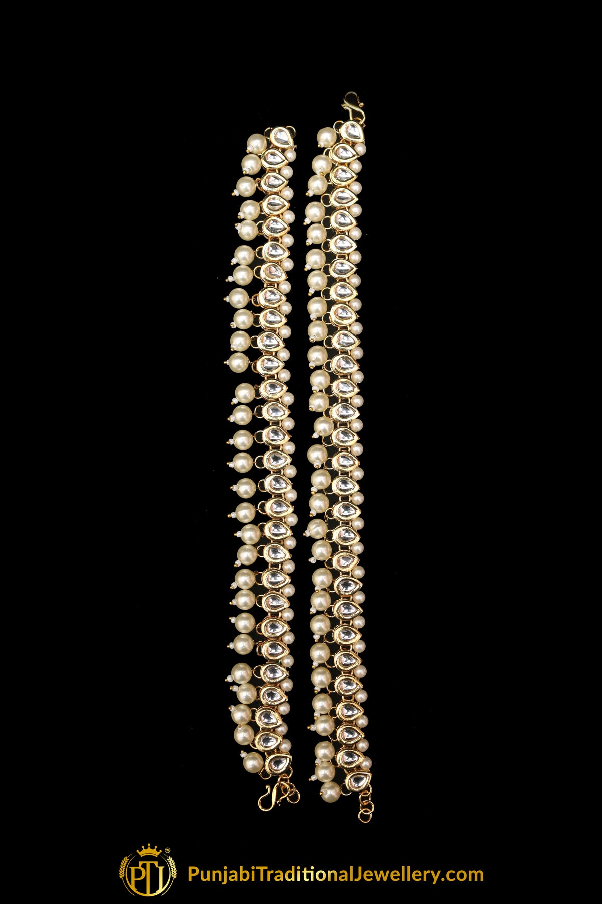 Kundan With Pearl Payal By Punjabi Traditional Jewellery