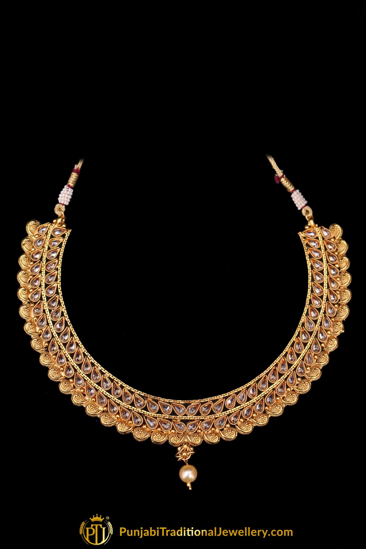 Muntazir Polki  Necklace Set By Punjabi Traditional Jewellery