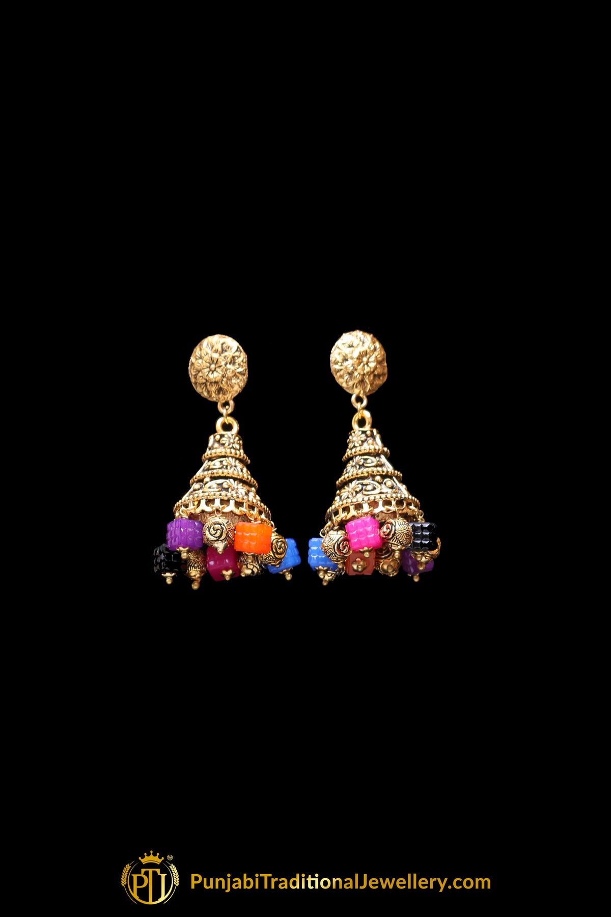 Multi Antique Gold Necklace Set By Punjabi Traditional Jewellery