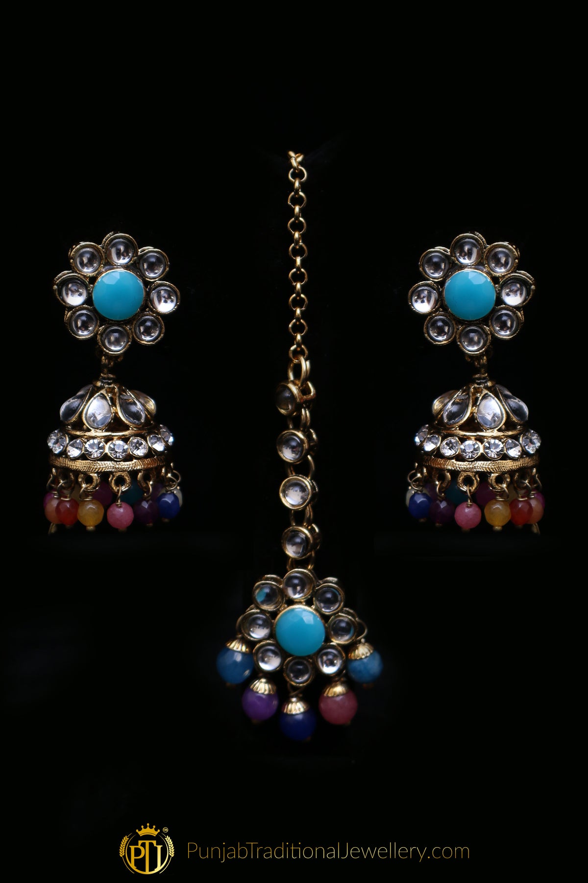 Multi Kundan Necklace Set By Punjabi Traditional Jewellery